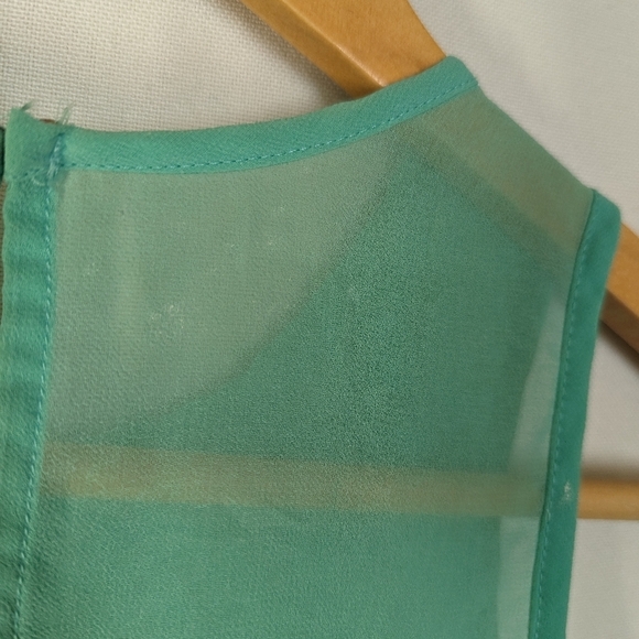 Zara Blue Lace Sheer Back Tank Top Small - Picture 10 of 10